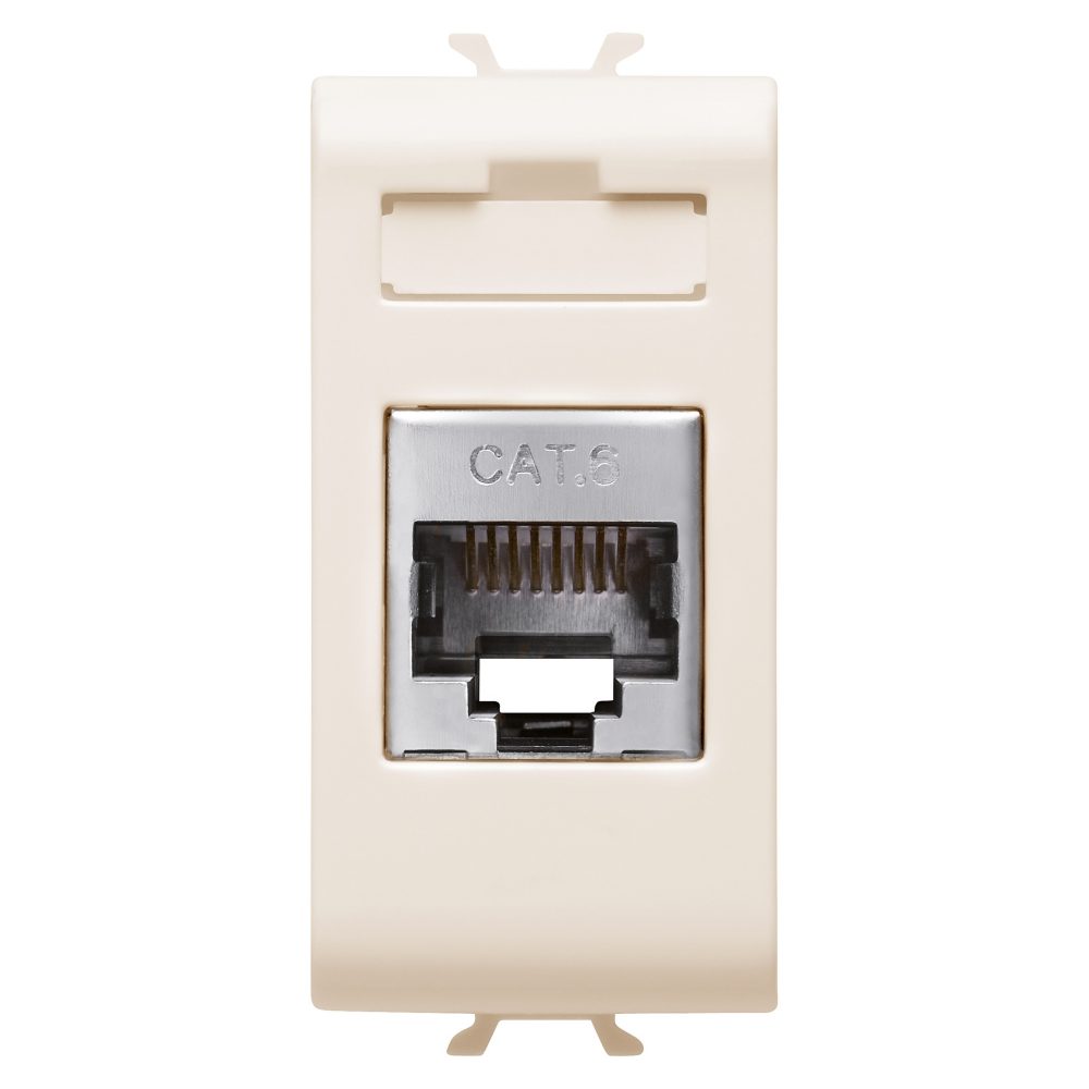  rj45 socket - category 6 - ftp - 1 module - ivory - chorusmart