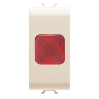 SINGLE INDICATOR LAMP - RED - 1 MODULE - IVORY - CHORUS