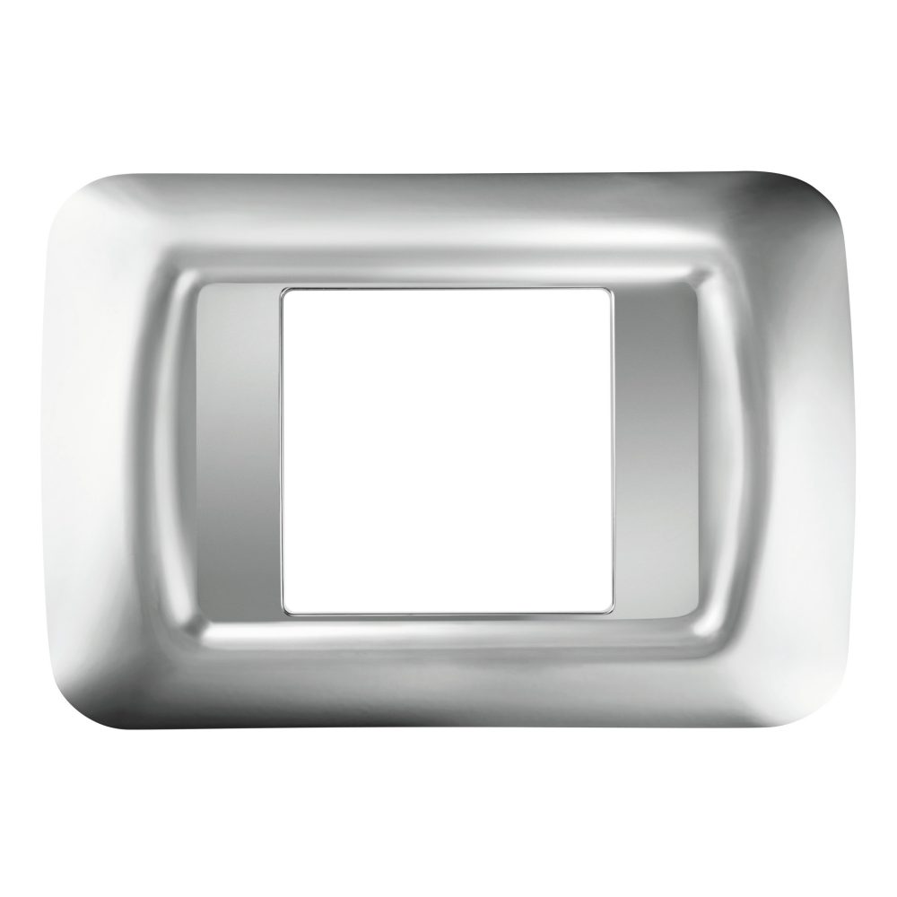  top system-abdeckrahmen - aus technopolymer mit glanzoberfläche - 2 einsätze - soft chrom - system