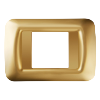 TOP SYSTEM PLATE - IN TECHNOPOLYMER GLOSS FINISH - 2 GANG - ANTIQUE GOLD - SYSTEM