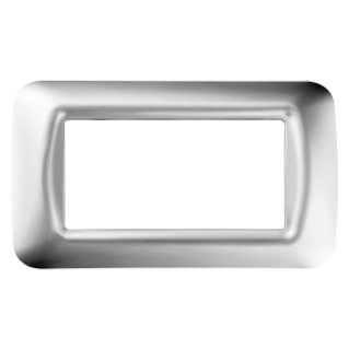 TOP SYSTEM PLATE - IN TECHNOPOLYMER GLOSS FINISH - 4 GANG - SOFT CHROME - SYSTEM