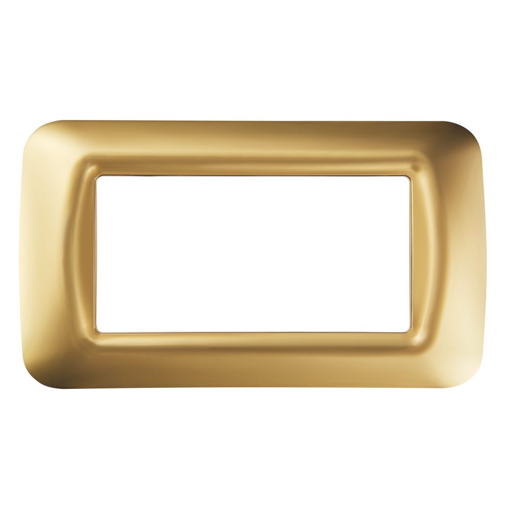  placca top system - in tecnopolimero finitura lucida - 4 posti - oro antico - system