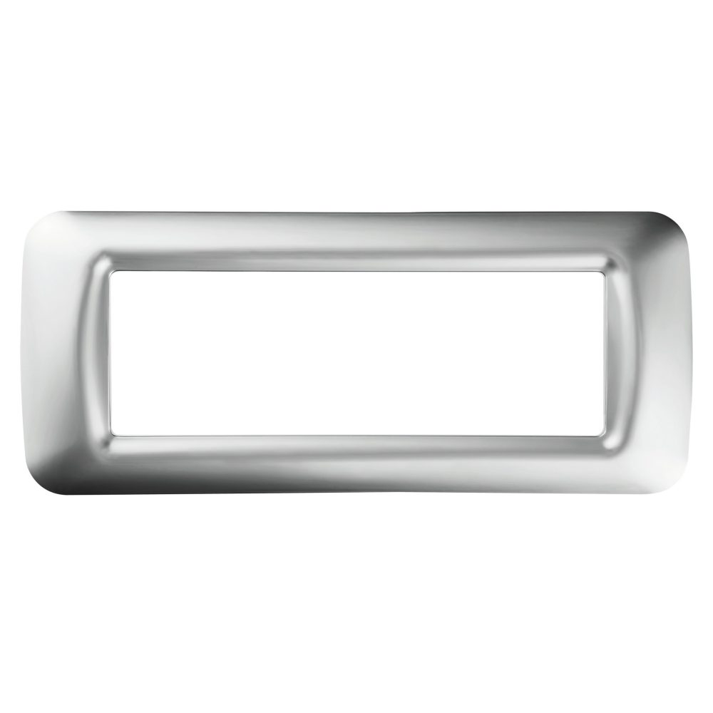  top system plate - in technopolymer gloss finish - 6 gang - soft chrome - system