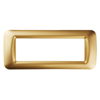 TOP SYSTEM PLATE - IN TECHNOPOLYMER GLOSS FINISH - 6 GANG - ANTIQUE GOLD - SYSTEM