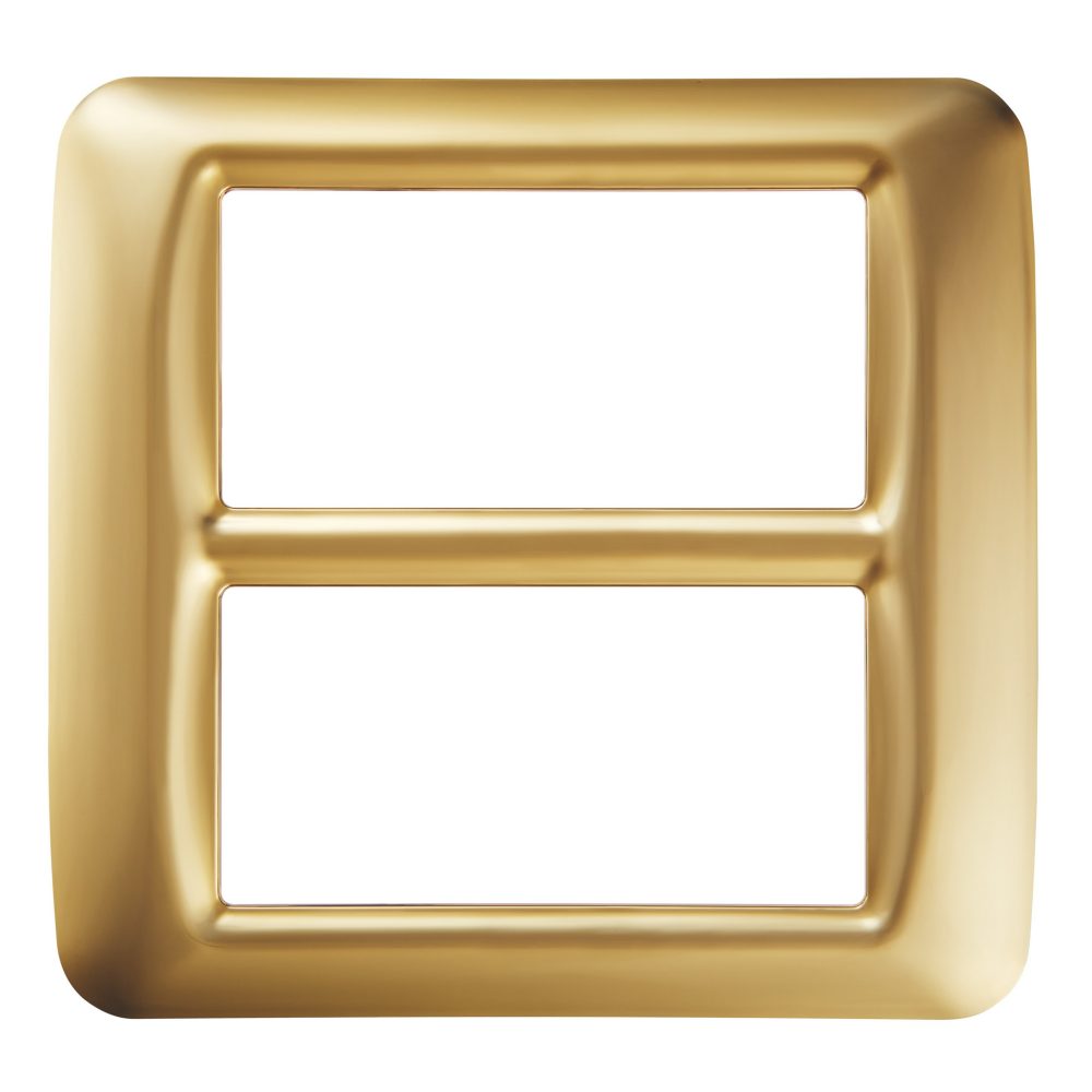  placca top system - in tecnopolimero finitura lucida - 8 posti (4+4 sovrapposti) - oro antico - system