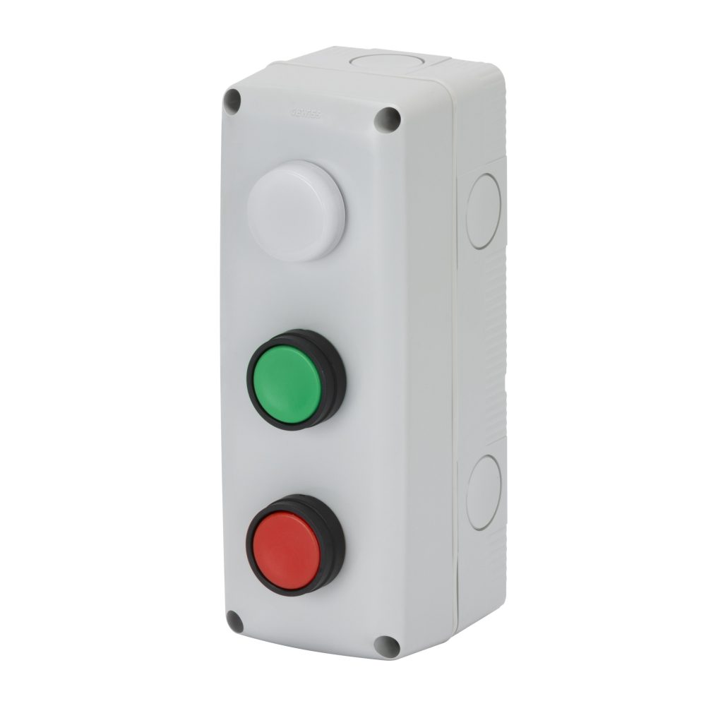  contenitore completo di operatore - 3 posti - 1na 1nc- pulsante marcia- arresto-segnalazione - ip66