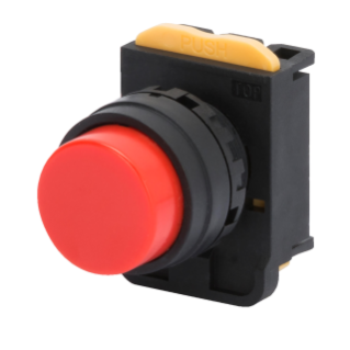 MOMENTARY PUSH-BUTTON WITHOUT ROUND GUARD - RED