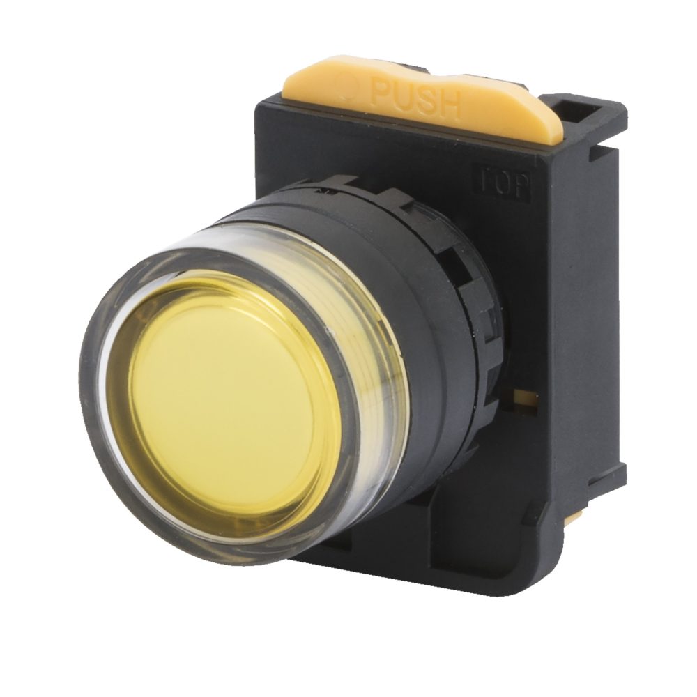 poussoir affleurant lumineux jaune