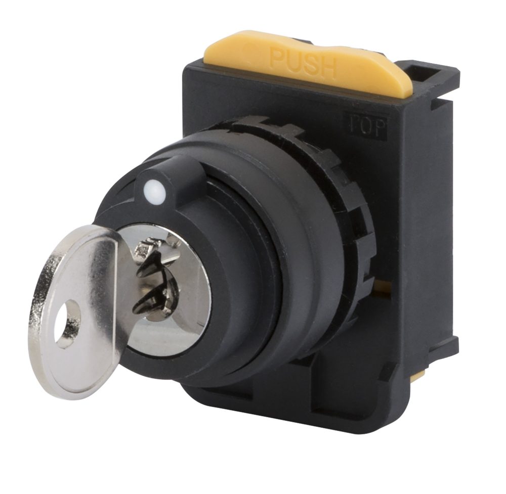  round key selector wit fixed position and removable key - tipo 1-0-2 - 3 gangs