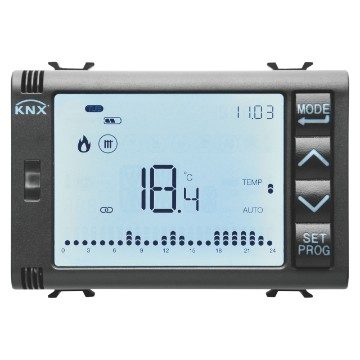  CRONOTERMOSTATO PROGRAMMATORE CON GESTIONE UMIDITÀ - KNX - 3 MODULI - NERO - CHORUSMART