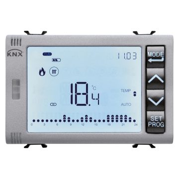 Zegarowe termostaty/programatory KNX z zarządzaniem wilgotnością