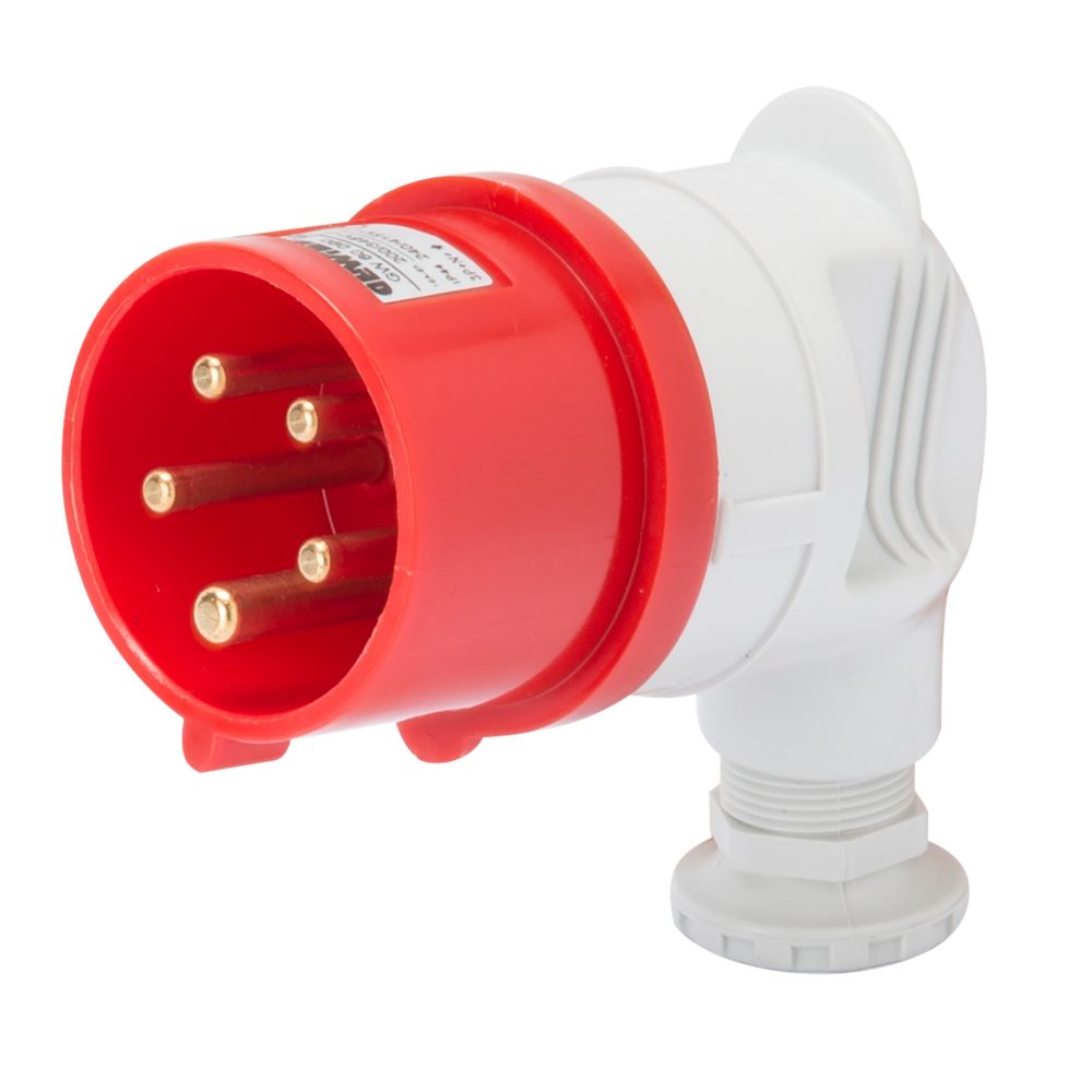  clavija a 90° móvil - ip44 - 3p+n+t 32a 380-415v 50/60hz - rojo - 6h - conexionado de tornillo