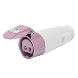 STRAIGHT CONNECTOR - IP44 - 2P 32A 20-25V 50-60HZ - VIOLET - n.r. - SCREW WIRING