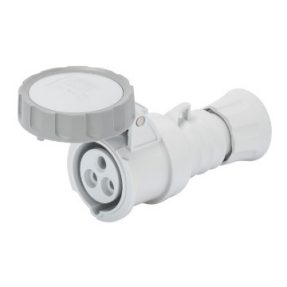 BASE MÓVIL RECTA HP - IP66/IP67/IP68/IP69 - 2P+T 32A MÁS QUE 250V c c - GRIS - 8H - CONEXIONADO DE TORNILLO