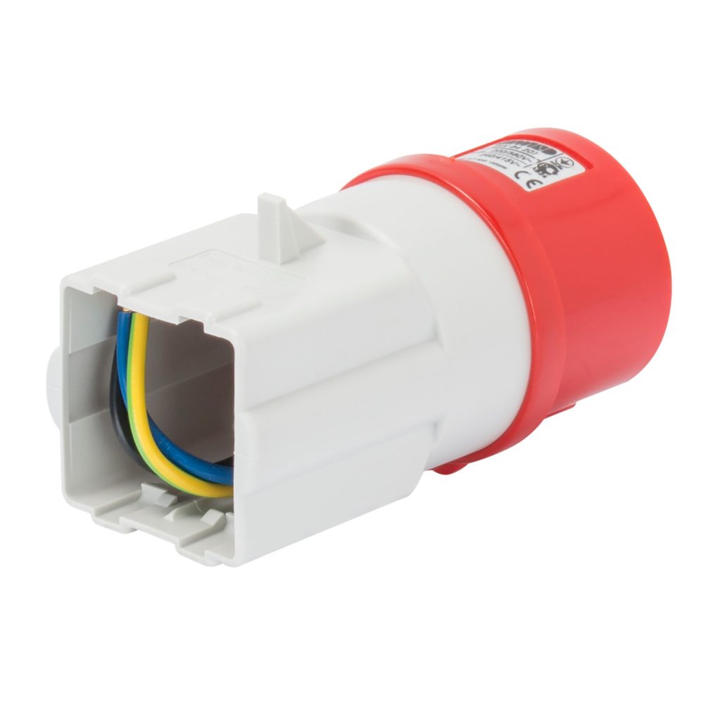  adaptateur mobile industriel vers domestique - fiche 3p+n+t 16a 400vca 50/60hz - emplacement pour 2 modules system