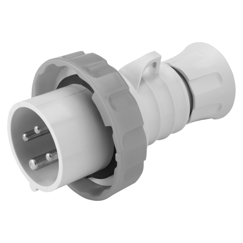  straight plug hp - ip66/ip67/ip68/ip69 - 2p+e 32a >250v d.c. - grey - 8h - screw wiring