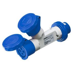 MEHRFACHKUPPLUNGEN, 2 AUSGÄNGE IP67 - STECKER 16A - 2 STECKDOSEN 3P+E 230V 50/60HZ - BLAU - 9H