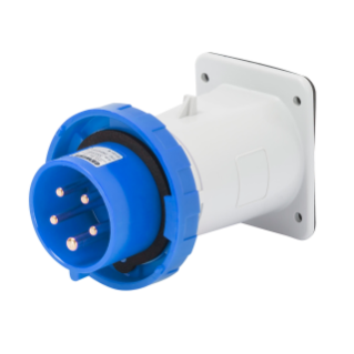 STRAIGHT FLUSH MOUNTING INLET - IP67 - 3P+N+E 16A 200-250V 50/60HZ - BLUE - 9H - SCREW WIRING