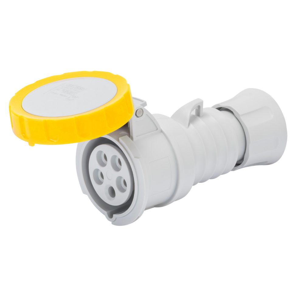  base móvil recta hp - ip66/ip67/ip68/ip69 - 2p+t 16a 100-130v 50/60hz - amarillo - 4h - conexionado rápido
