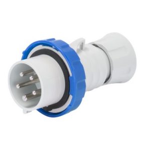 SPINA MOBILE DIRITTA HP - IP66/IP67/IP68/IP69 - 3P+T 16A 200-250V 50/60HZ - BLU - 9H - CABLAGGIO A VITE