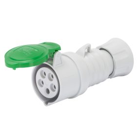 straight connector hp - ip44/ip54 - 3p+e 16a >50v 100-300hz - green - 10h - screw wiring