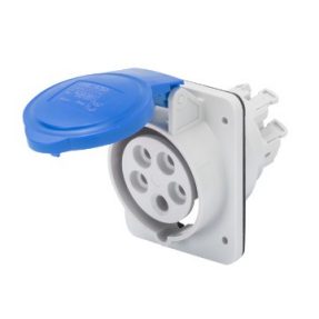 BASE FIJA DE EMPOTRAR A 10° HP - IP44/IP54 - 3P+N+T 32A 200-250V 50/60HZ - AZUL - 9H - CONEXIONADO RÁPIDO