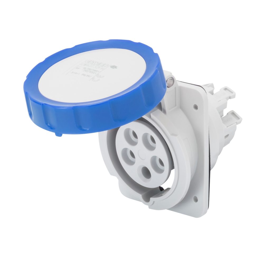  presa fissa da incasso a 10° hp - ip66/ip67 - 3p+t 16a 200-250v 50/60hz - blu - 9h - cablaggio rapido