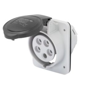 BASE FIJA DE EMPOTRAR A 10° HP - IP44/IP54 - 3P+N+T 16A 480-500V 50/60HZ - NEGRO - 7H - CONEXIONADO DE TORNILLO