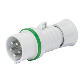 straight plug hp - ip44/ip54 - 3p+e 16a >50v >300-500hz - green - 2h - screw wiring