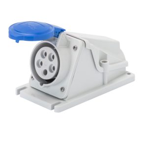 BASE FIJA DE PARED A 90° - IP44 - 3P+N+T 16A 200-250V 50/60HZ - AZUL - 9H - CONEXIONADO DE TORNILLO
