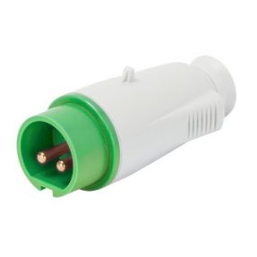 FICHE MOBILE DROITE - IP44 - 2P 16A 20-25V et 40-50V 100-200HZ - VERT - 4H - CÂBLAGE À VIS