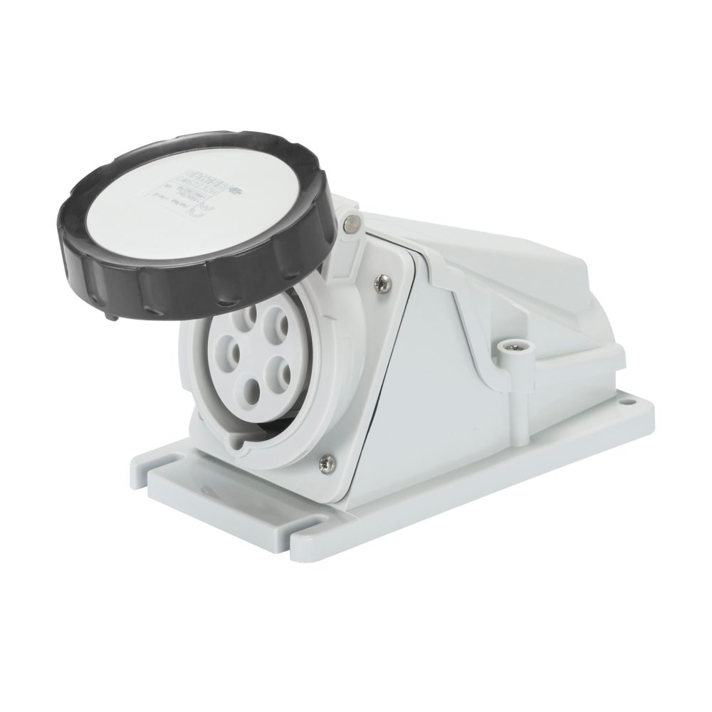  presa fissa da parete a 90° - ip67 - 3p+t 16a 480-500v 50/60hz - nero - 7h - cablaggio a vite