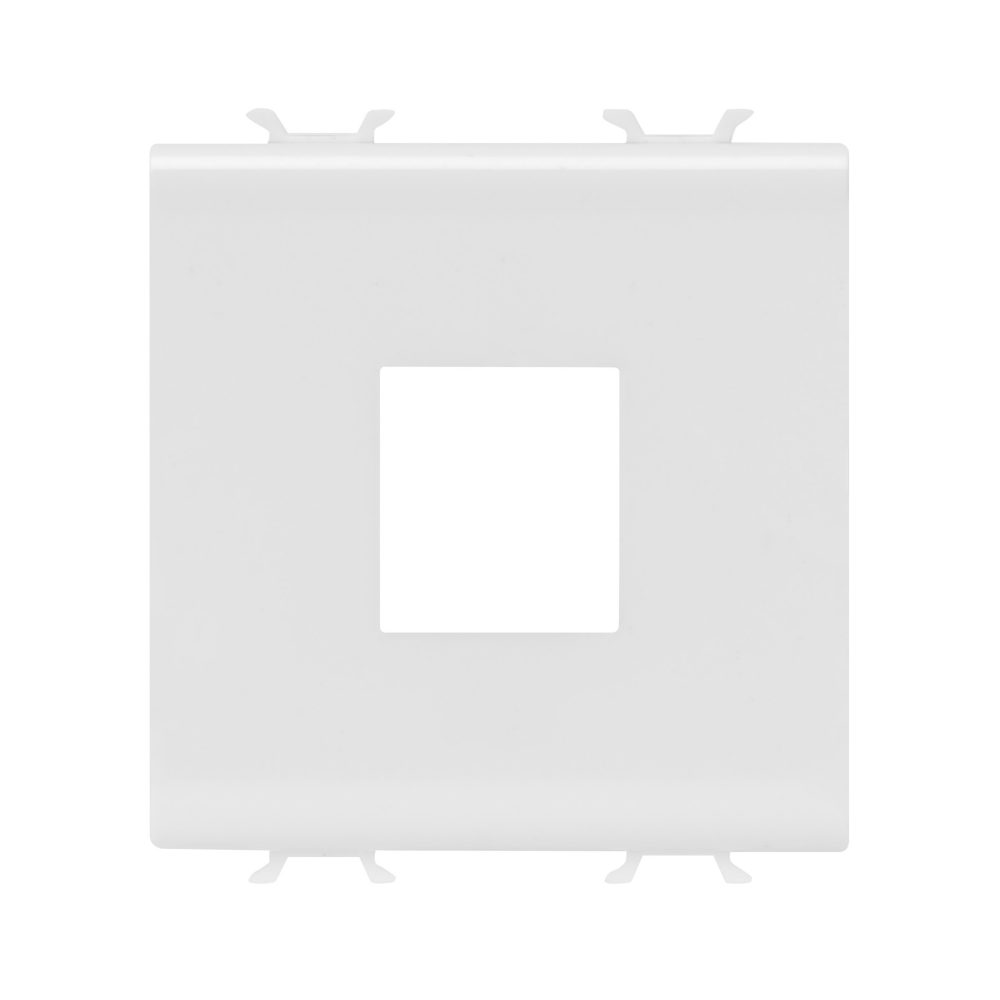  zentralplatte für rj45-module - typ amp/keystone-buchse - 2 module - weiss satiniert - chorusmart
