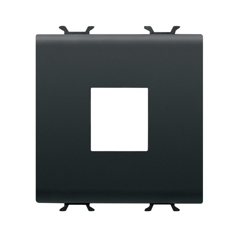  adattatore predisposto per l’alloggiamento di connettori dati - tipo amp/keystone jack - 2 moduli - nero satinato - chorusmart