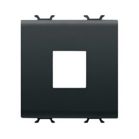ADAPTOR PENTRU CONECTORI DE DATE CARCASĂ - TIP AMP/MUFĂ TRAPEZOIDALĂ - 2 MODUL - NEGRU SATINAT - CHORUSMART