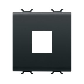 adattatore predisposto per l’alloggiamento di connettori dati - tipo amp/keystone jack - 2 moduli - nero satinato - chorusmart