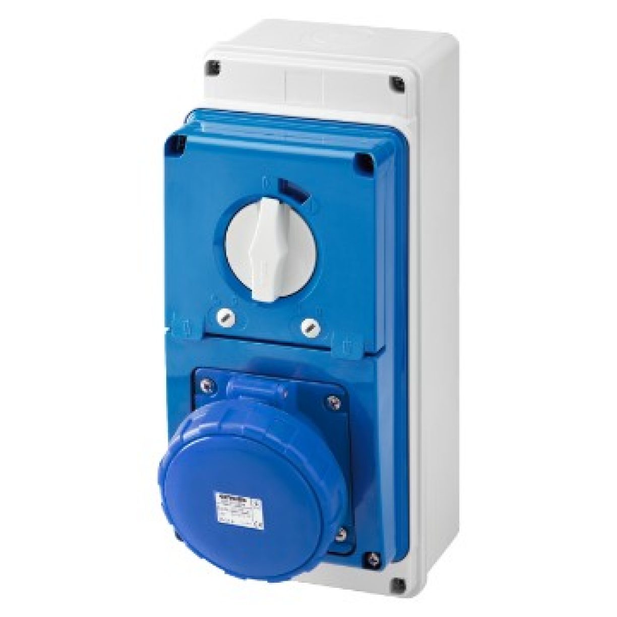 VERTICAL FIXED INTERLOCKED SOCKET OUTLET - WITH BOTTOM - WITH FUSE 