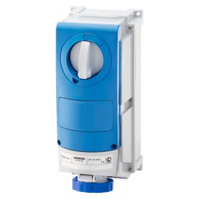 vertical fixed interlocked socket outlet - with bottom - without fuse-holder base - for heavy-duty use - 3p+e 16a 200 - 250v - 50/60hz 9h - ip66