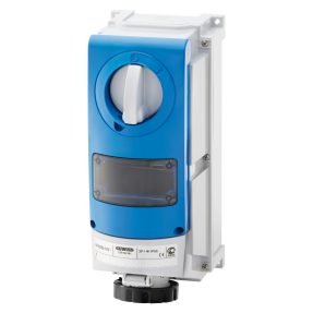 prise verticale interverrouillée - avec fond - pour le montage d'appareils modulaires - pour utilisation sèvére - 3p+t 16a 480-500v-50/60hz 7h-ip66