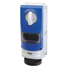 prise verticale interverrouillée - sans fond - pour utilisation sèvére - avec base porte-fusibles - 3p+t 32a 480-500v-50/60hz 7h - ip66