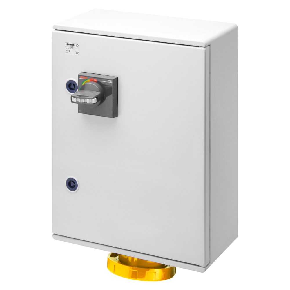  presa fissa verticale - da parete - protezione magnetotermica differenziale - 3p+t 125a 110v 4h - ip66