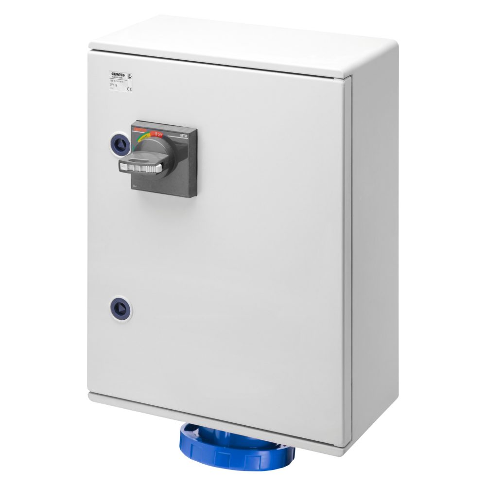  presa fissa verticale - da parete - protezione magnetotermica -3p+t 125a 230v 9h - ip66