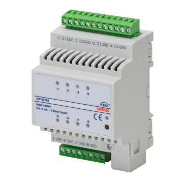 8-kanaals KNX-ingangsmodule (4 digitaal + 4 universeel) - IP 20 - DIN-railmontage