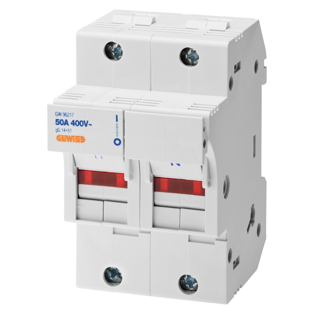 ontkoppelbare zekeringhouder - 1p+n 14x51 690 v 50 a - 3 module