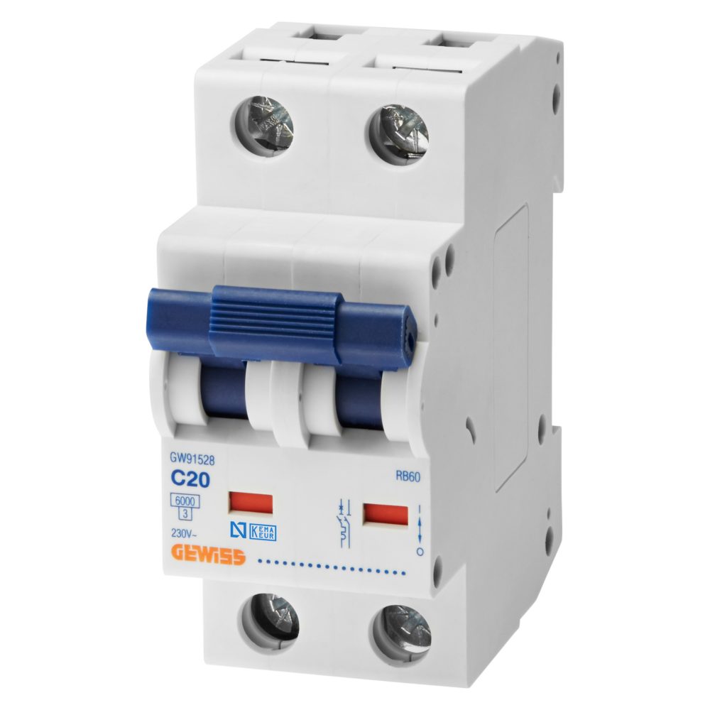  interruptor magnetotérmico - rb60 - 1p+n curva c 6a - 2 módulos