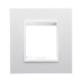 LUX INTERNATIONAL PLATE - IN TECHNOPOLYMER - 2 MODULES - WHITE MONOCHROME - CHORUSMART