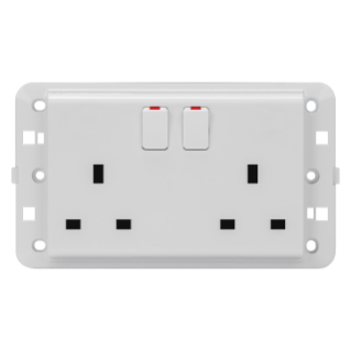 TWIN SWITCHED SOCKET-OUTLET - BRITISH STANDARD - 2P+E 13 A - WHITE - CHORUS