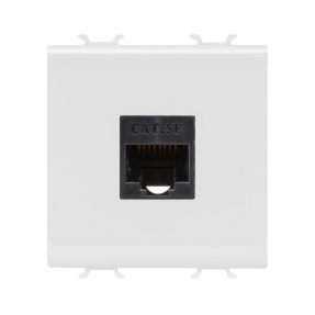 presa rj45 - categoria 5e - utp - 2 moduli - bianco satinato - chorusmart