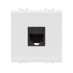 presa rj45 - categoria 6 - utp - 2 moduli - bianco satinato - chorusmart