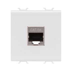 presa rj45 - categoria 5e - ftp - 2 moduli - bianco satinato - chorusmart